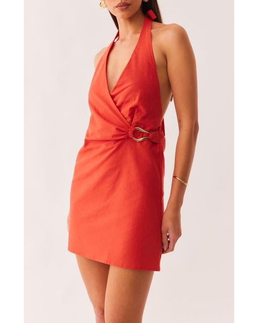 SNDY'S Red Pascal Halter Minidress
