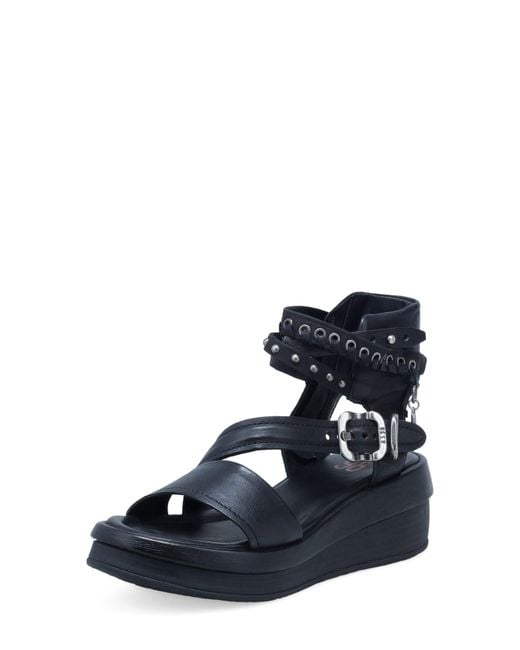 A.s.98 Blue Spaulding Ankle Strap Sandal