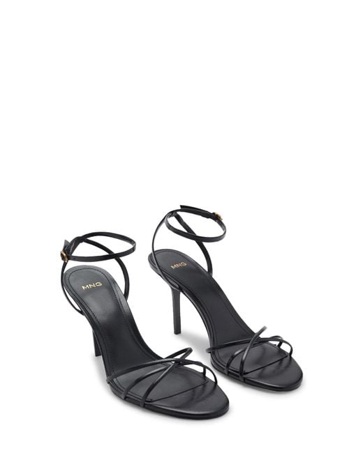 Mango Black Ankle Strap Sandal