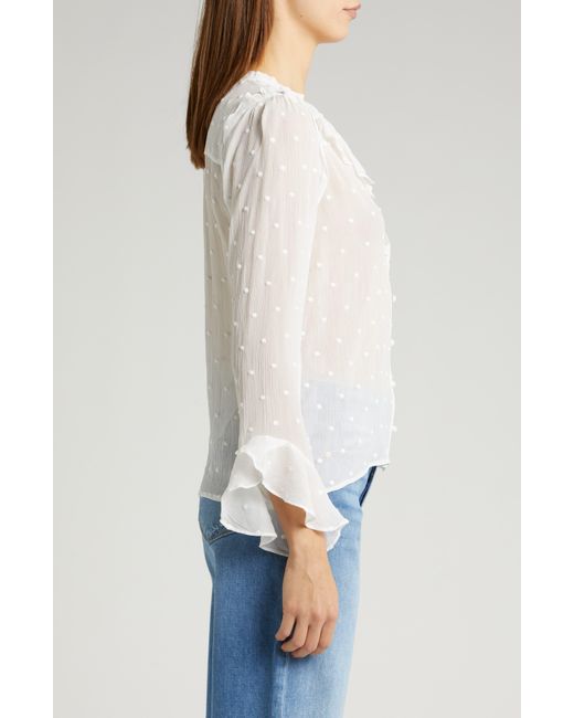 PAIGE White Avina Long Sleeve Button-up Top