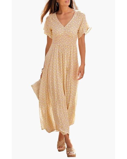 free people floral dress Free People Brown Floral Mini Dress with Beige Lace Lining and Puffy B   The Thrifty Hippy