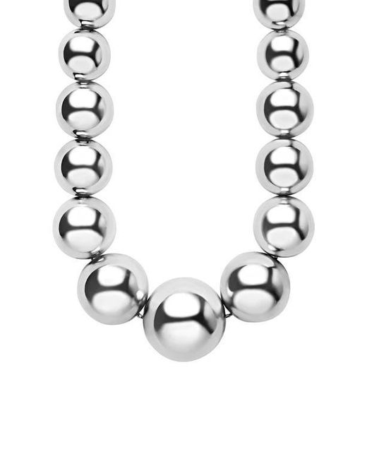Lagos Metallic Caviar Bubbly Graduated Bead Long Necklace