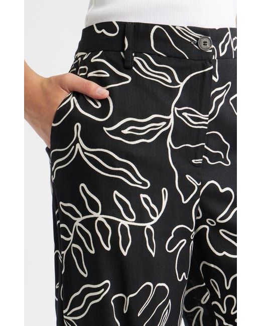 Mango Black Liza Print Wide Leg Pants