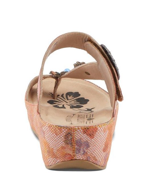 Spring Step Orange Blissbloom Platform Wedge Flip Flop