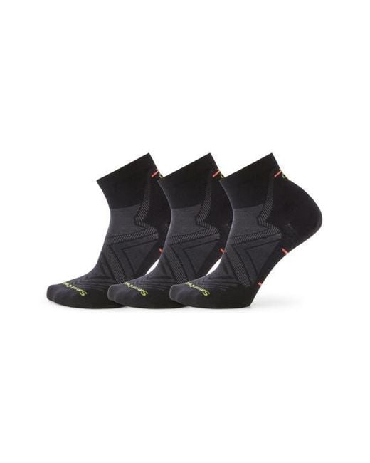 Smartwool Black Run 3-Pack Zero Cushion Ankle Socks