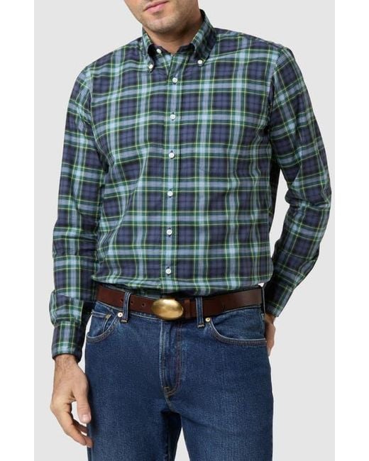 Sid Mashburn Blue Slim Fit Button-Down Shirt for men