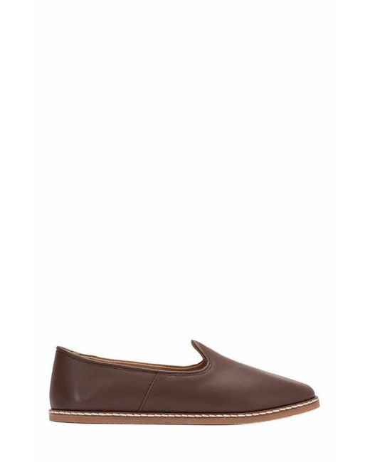Epilogue Shoes Brown Dalya Leather Slip On Flats