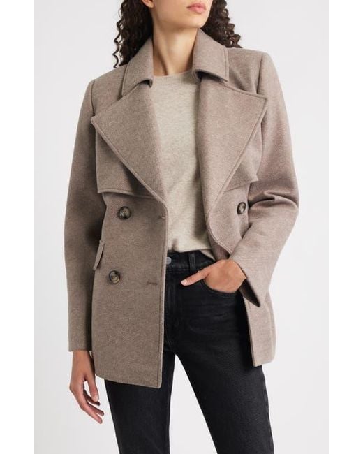 Bernardo Natural Sullivan Double Breasted Belted Coat
