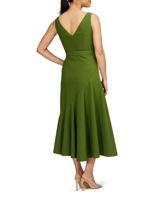 Kay Unger Green Gianna Belted Cocktail Dress