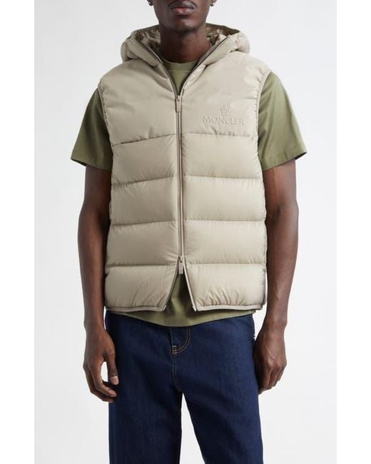 Moncler Gray Bresse Hooded Down Puffer Vest for men