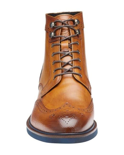 Johnston & Murphy Brown Hartley Wingtip Boot for men