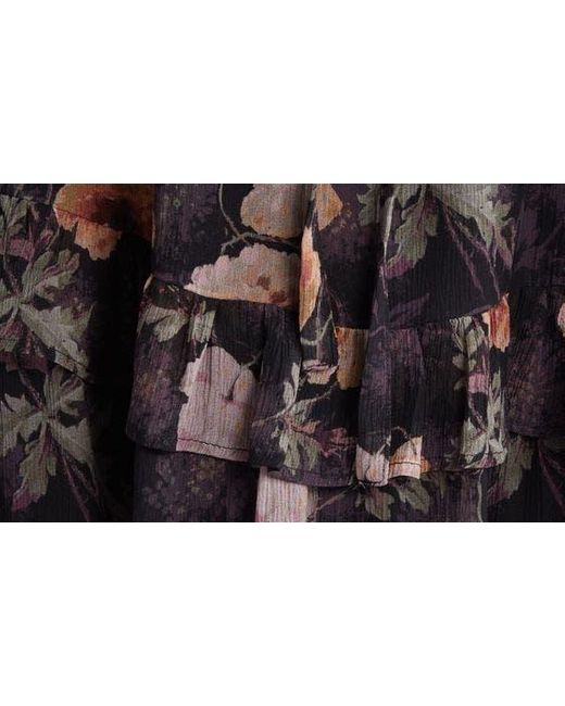 PAIGE Multicolor Heirloom Floral Print Long Sleeve Silk Dress