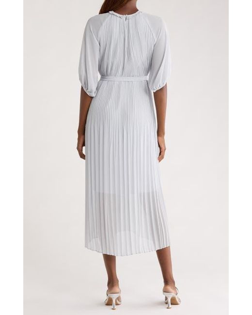 MELLODAY Blue Pleated Long Sleeve Dress
