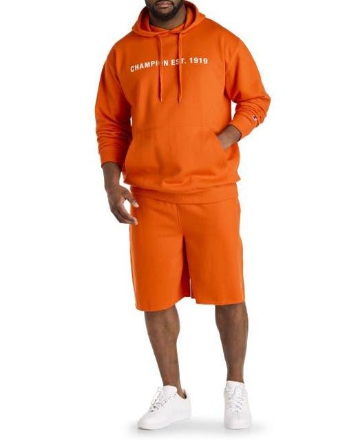Champion Orange Big & Tall Power Blend Hoodie for men