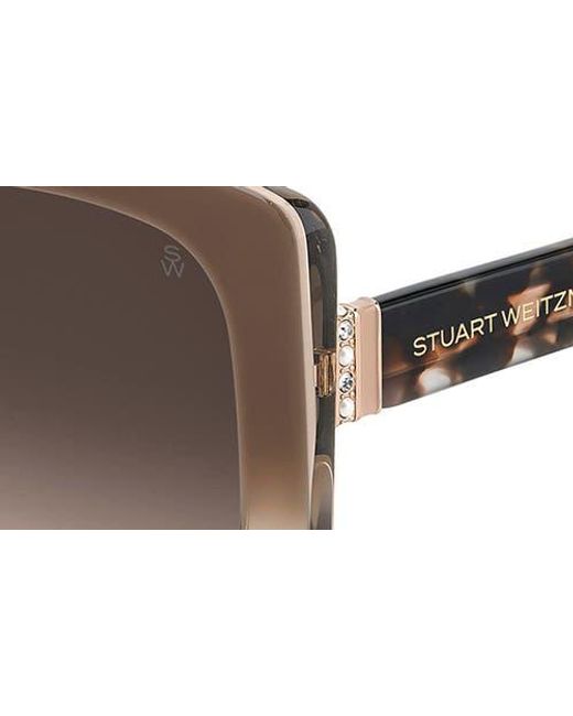 Stuart Weitzman Brown 53Mm Gradient Square Sunglasses