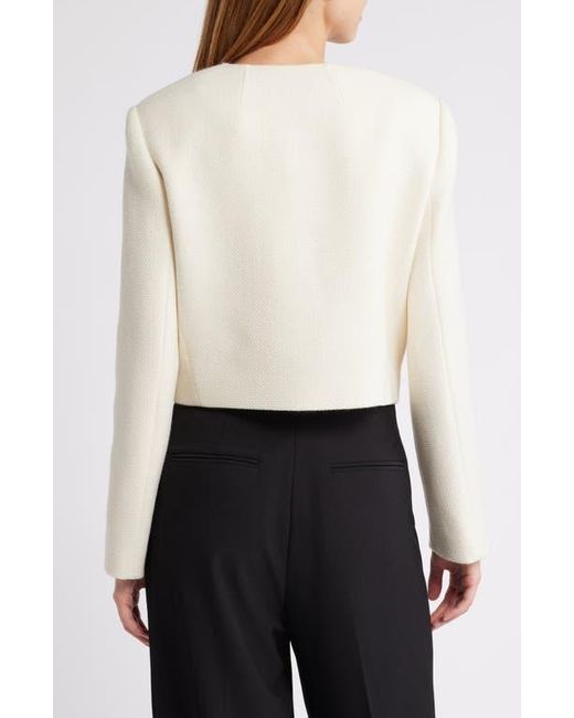 Theory White Collarless Jacket