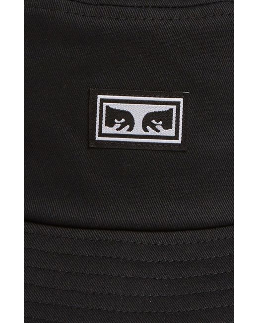 Obey Black Icon Eyes Ii Linen Bucket Hat for men