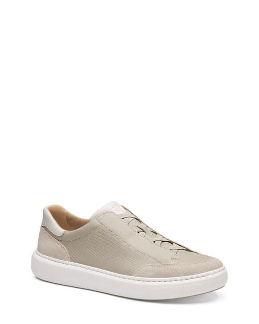 Johnston & Murphy White Anders Perforated Leather Sneaker for men