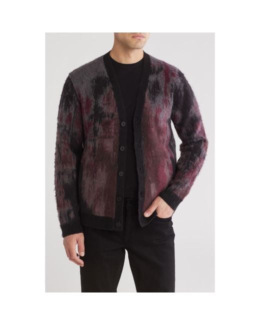 John Varvatos Brown Dio Jacquard Cardigan for men