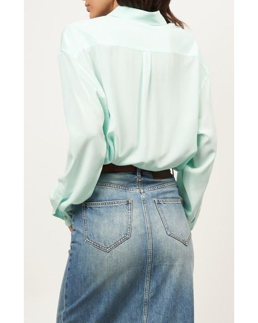 Equipment Blue Oty Oversize Silk Button-Up Shirt