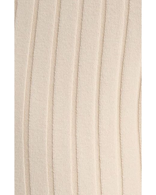 Lunya White Cozy Cotton Blend Rib Knit Pants