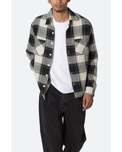 MNML Gray Plaid Classic Flannel Button-up Shirt for men