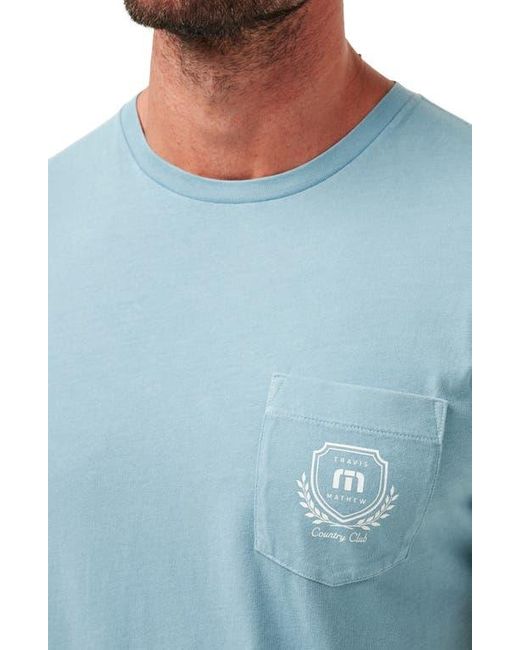 Travis Mathew Blue Local Favorite Patch Pocket Graphic T-Shirt for men