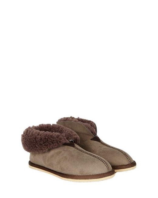 Celtic & Co. Brown Ladies' Shearling Bootee Slippers