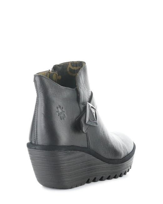 Fly London Gray Yort Wedge Bootie