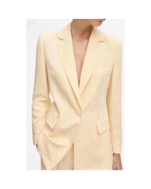 Mango Natural Notch Lapel Blazer