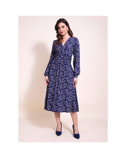 Alie Street London Blue Mollie Knot Midi Dress
