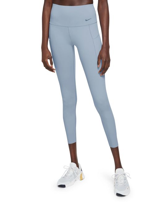 Nike Blue Universa Medium Support High Waist 7/8 leggings