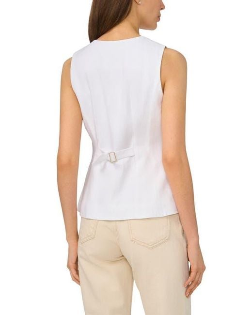 Cece White Front Button Fitted Vest