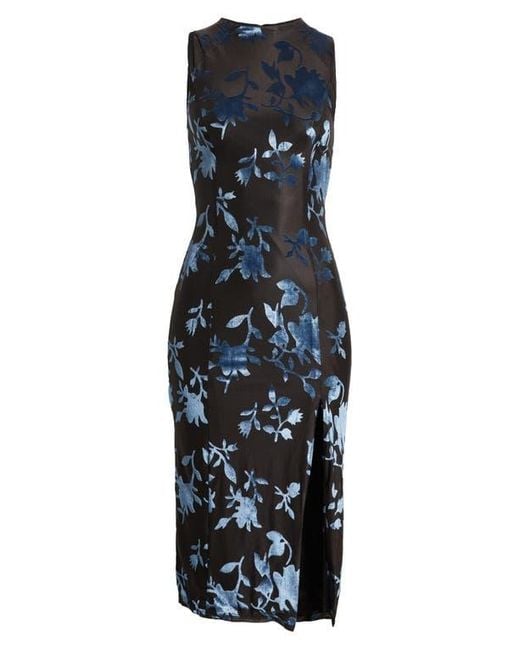 Hutch Floral Jacquard Funnel Neck Dress in Blue | Lyst Hutch Floral Jacquard Funnel Neck Dress in Blue | Lyst