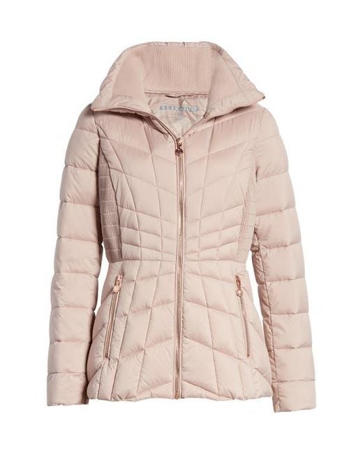Bernardo Pink Packable Ecoplume Coat