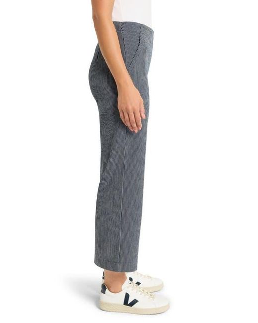NIC+ZOE Blue All Day Stripe Crop Wide Leg Pull-On Jeans