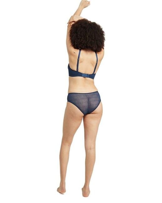 Nudea Blue The Sheer Deco Hipster Brief