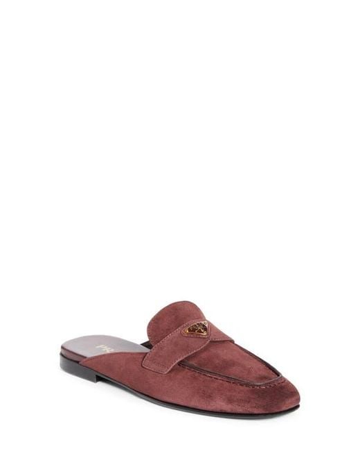 Prada Purple Logo Loafer Mule