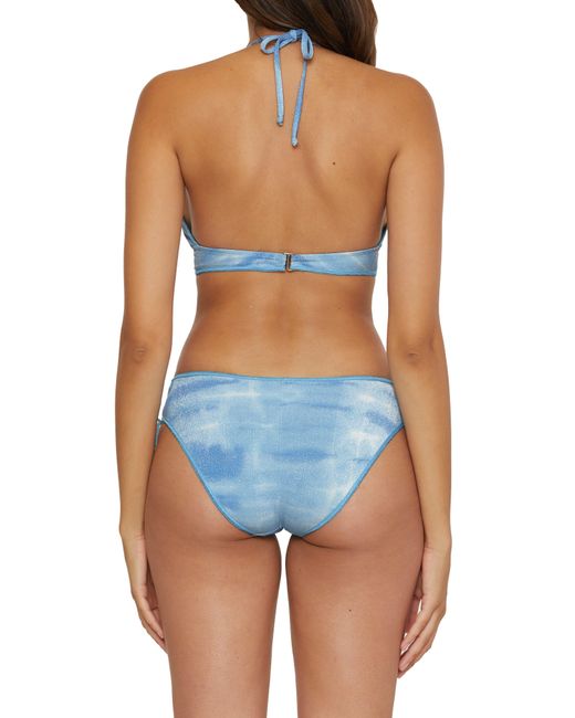 Becca Blue Washed Away Metallic Halter Bikini Top