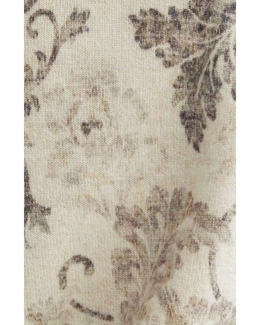 Herno Natural Floral Print Wool Sweater