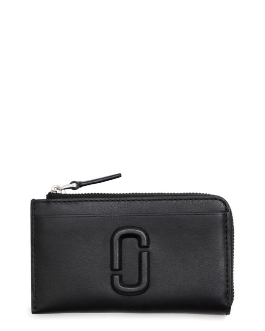 Marc Jacobs Black The Top Zip Multi Leather Card Holder