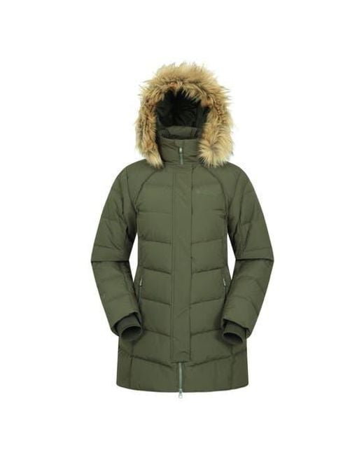 Mountain Warehouse Green Isla Ii Long Down Jacket
