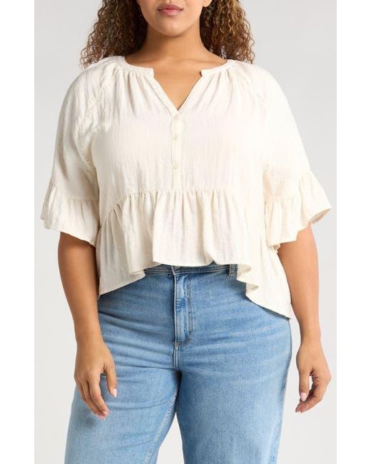 Treasure & Bond White Ruffle Peplum Top