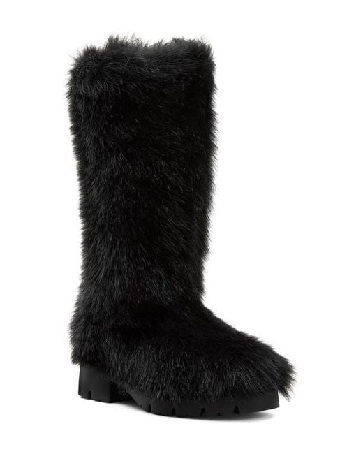 Stuart Weitzman Black Hudson Genuine Shearling Boot