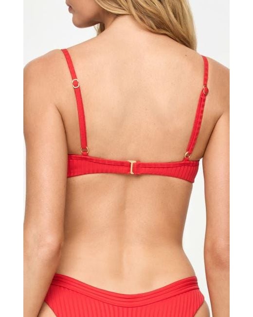 LSPACE Red Peyton Bikini Top