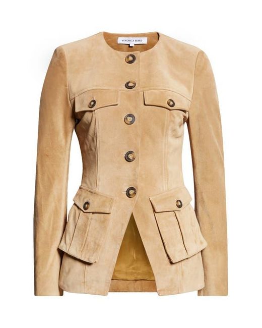 Veronica Beard Blue Orrin Suede Cargo Jacket