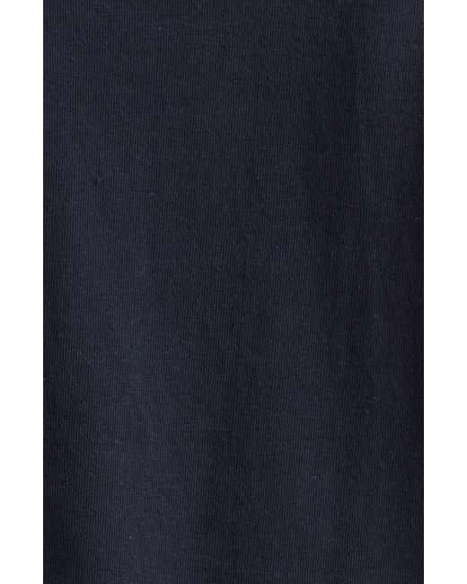 Sacai Blue Puff Sleeve Cotton Jersey & Nylon Twill Hybrid Top