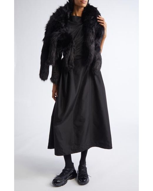 Simone Rocha Black Hip Detail Draped Bind Taffeta Dress