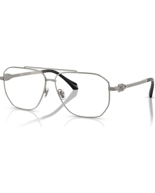 Versace Metallic 59Mm Square Optical Glasses for men