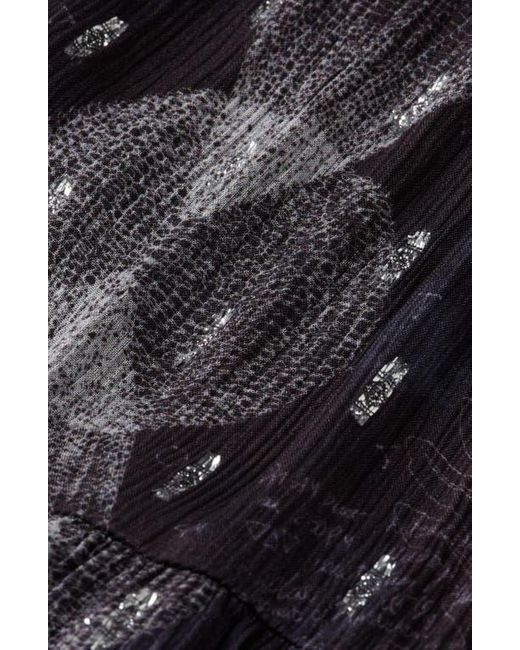 Scotch & Soda Black Cap Sleeve Tiered Chiffon Maxi Dress